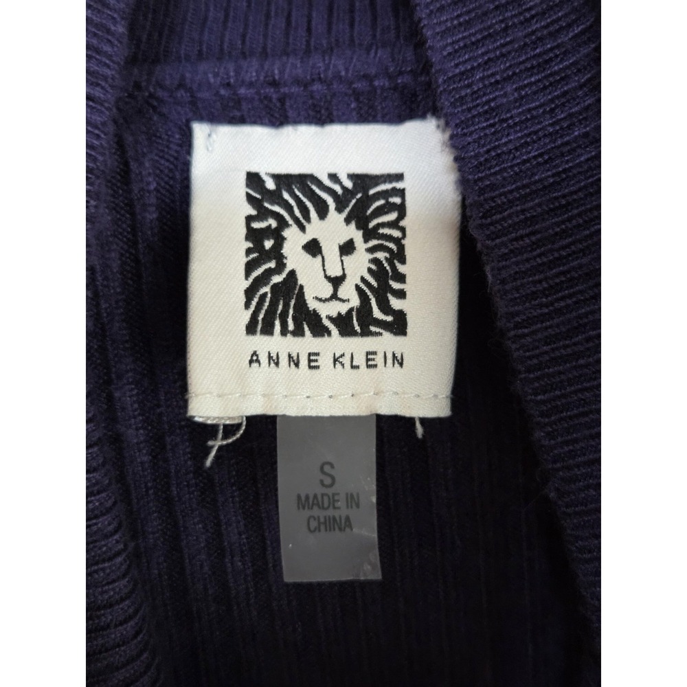 Anne Klein Sweater‎ Womens Small Purple Ribbed Turtleneck Button Shoulder Knit - Picture 5 of 8